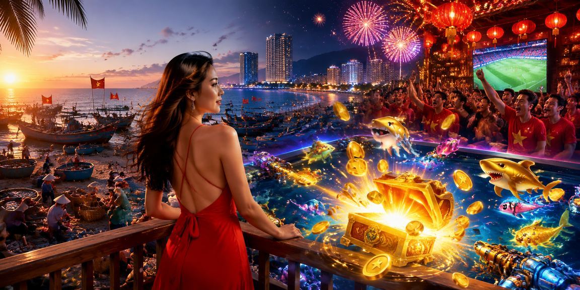 Người dùng đặt cược trực tuyến trên bãi biển Mũi Né buổi chiều tối